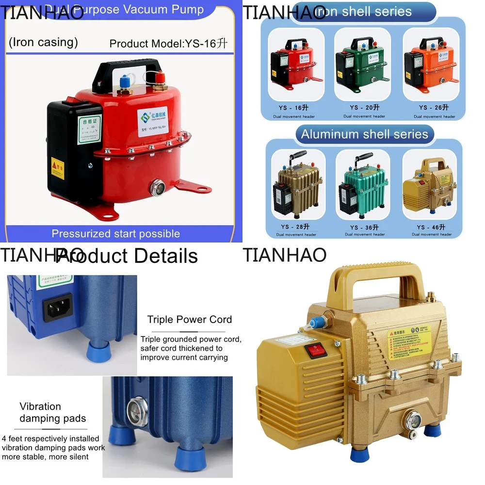Vacuum Pump for Air Conditioner Refrigerator Repair Tire Inflation Refrigerant Charging HVAC Maintenance Tool for R134a R410a