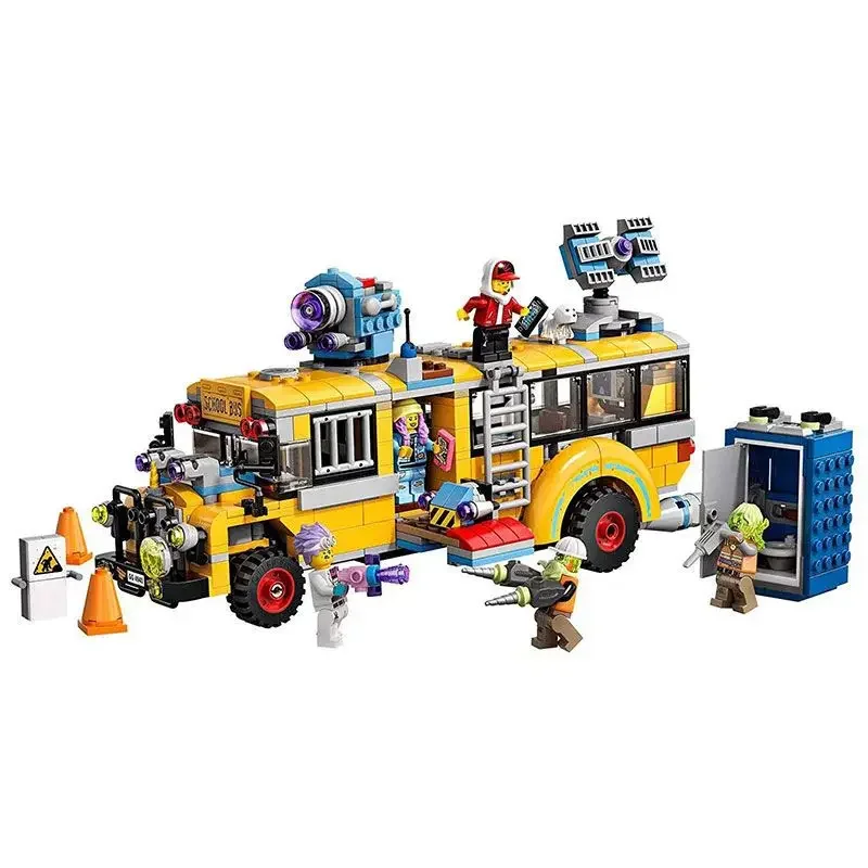 2024 New 689pcs Paranormal Intercept School Bus 3000 70423 Building Blocks Bricks For Kids Christmas Gifts