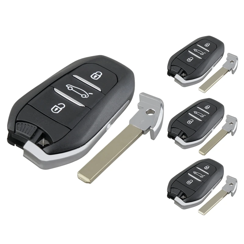 Car Smart Remote Key 3 Button 433Mhz 4A CHIP Fit For Peugeot 208 308 3008 508 5008 Traveller Expert