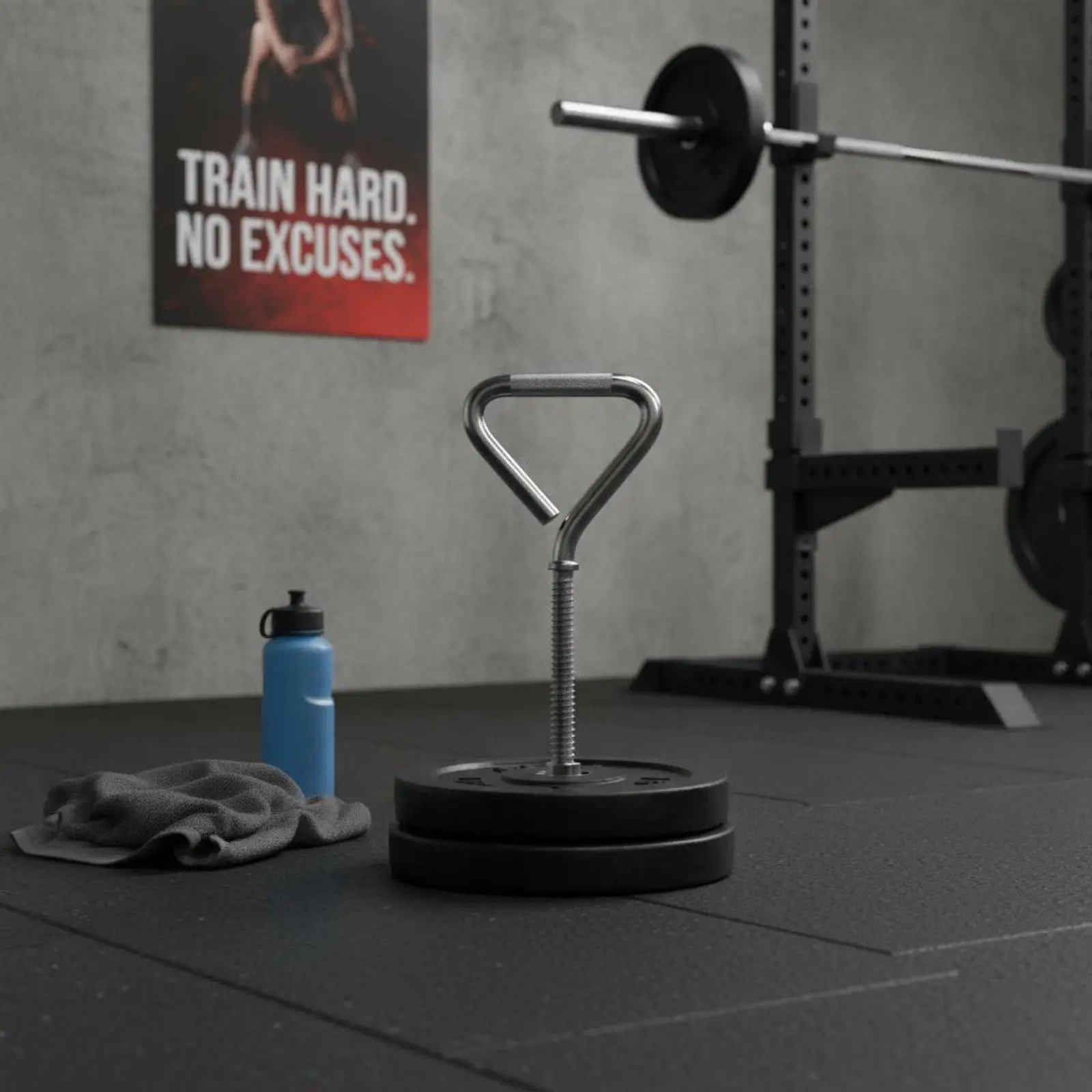 Steel Adjustable Kettlebell Handle Compatible with Dumbbell Plates Fitness Workout Tool for Gym and Home