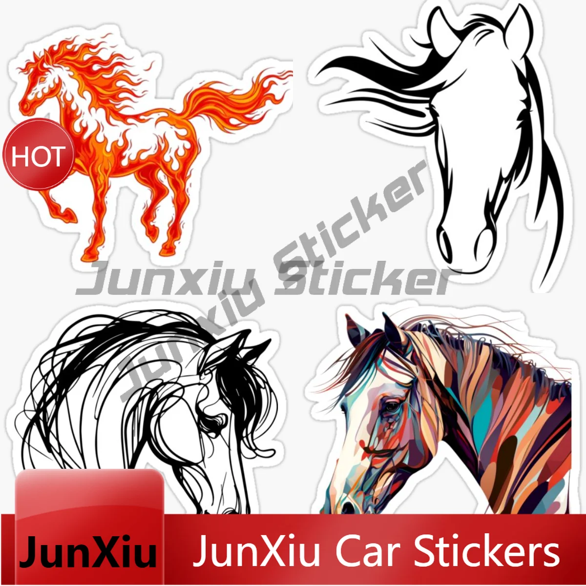 

Horse Car Stickers Vinyl Self Adhesive Decorative Decal Accessories