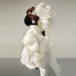 2023 ropa de mujer Ivory Full Bloom Blouse Ruffled Floral Women Tops Ruffle Sleeves Layered Fashion for Photography