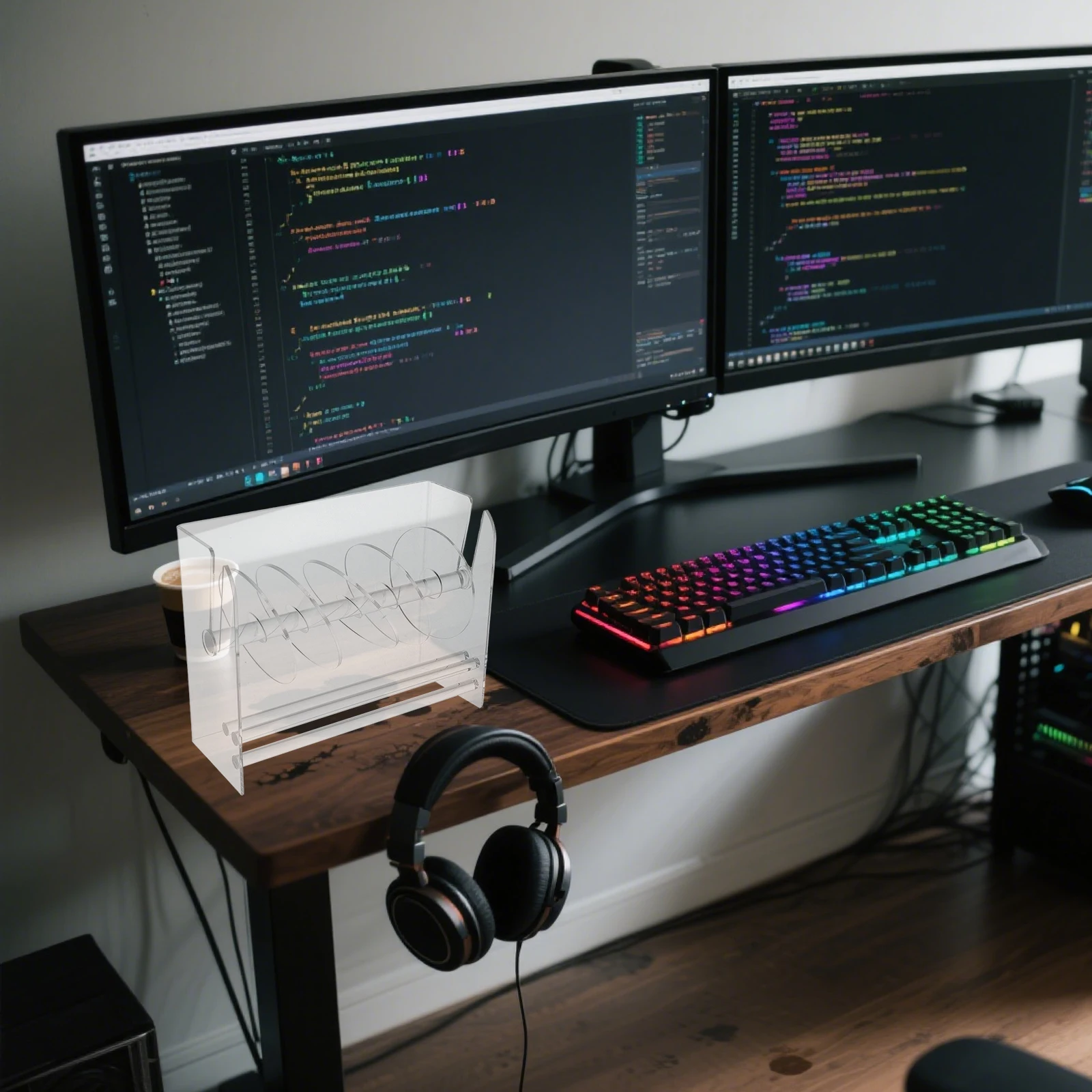 علامة ملصق موزع الاكريليك الشريط المنظم حامل تخزين الرف سطح المكتب تسمية حامل الباركود #4