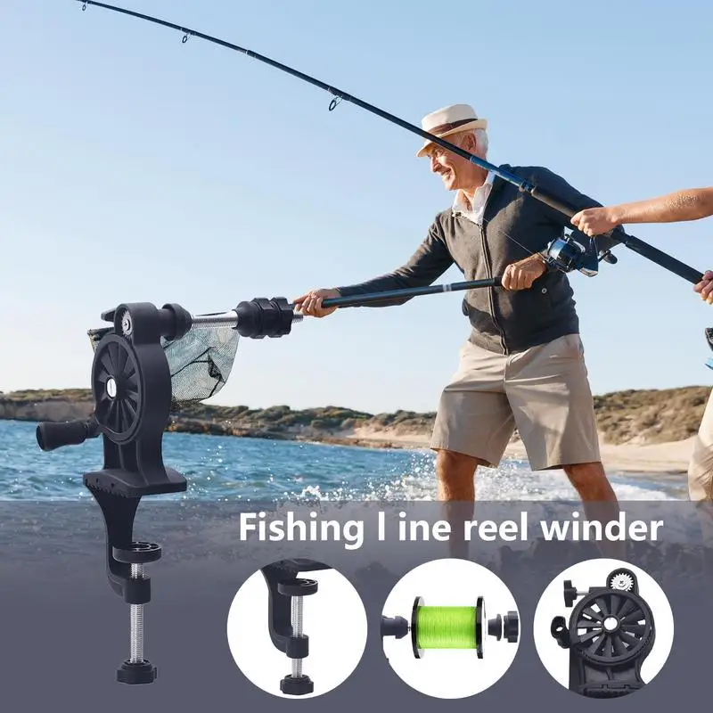 Fishing Reel Winder Manual Spinner Reel Spool Adjustable Fishing Spools Holder Portable Spinner Reel Spool For Fishing