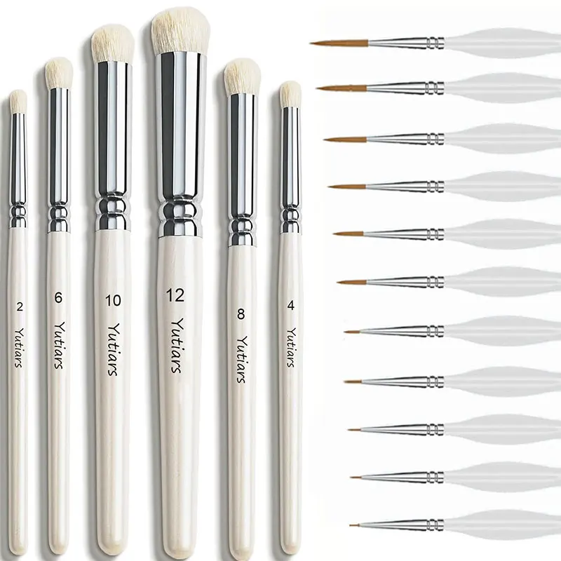 

Professional 17pcs Miniature Paint Brushes for Citadel Vallejo DND, Ideal for Enamel Model Figurines Acrylic Watercolor Art