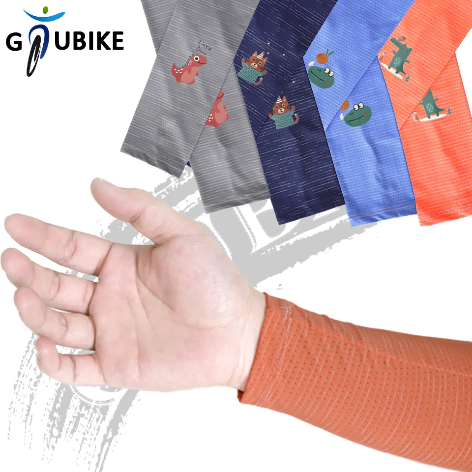 GTUBIKE Outdoor Sport Ice Silk Sleeves Sun Protection Anti-UV Breathable Anti-mosquito Cycling Running Boys Girls Arm Cuff Cover