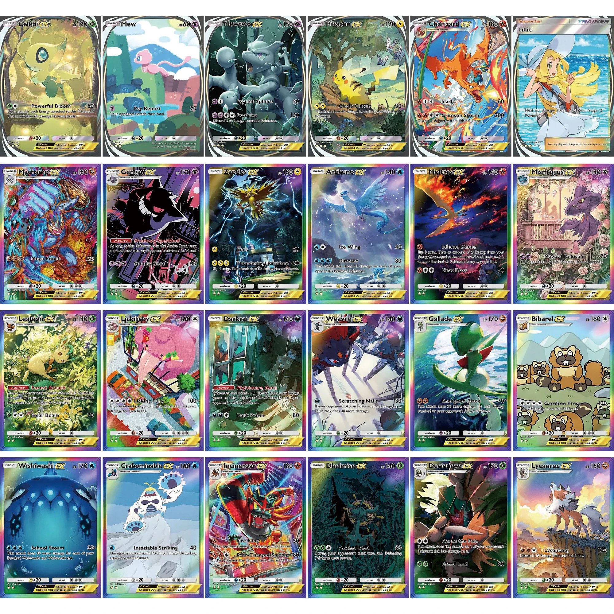 1 Box POCKET Series Giratina Lillie Mew Charizard English Random Flash Card Classic Game Anime Collection Cards Gift Toy