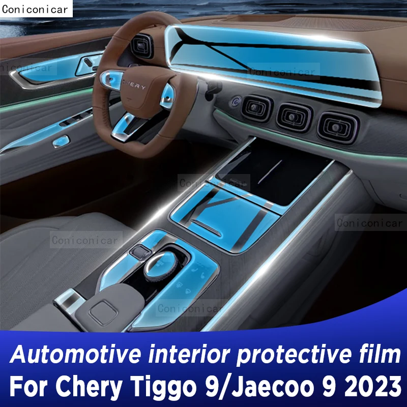 Car Accessories For Chery TIGGO 9 Jaecoo 9 2023 Center Console Protective Film Gearbox Panel Sticker Anti-scrath Protection