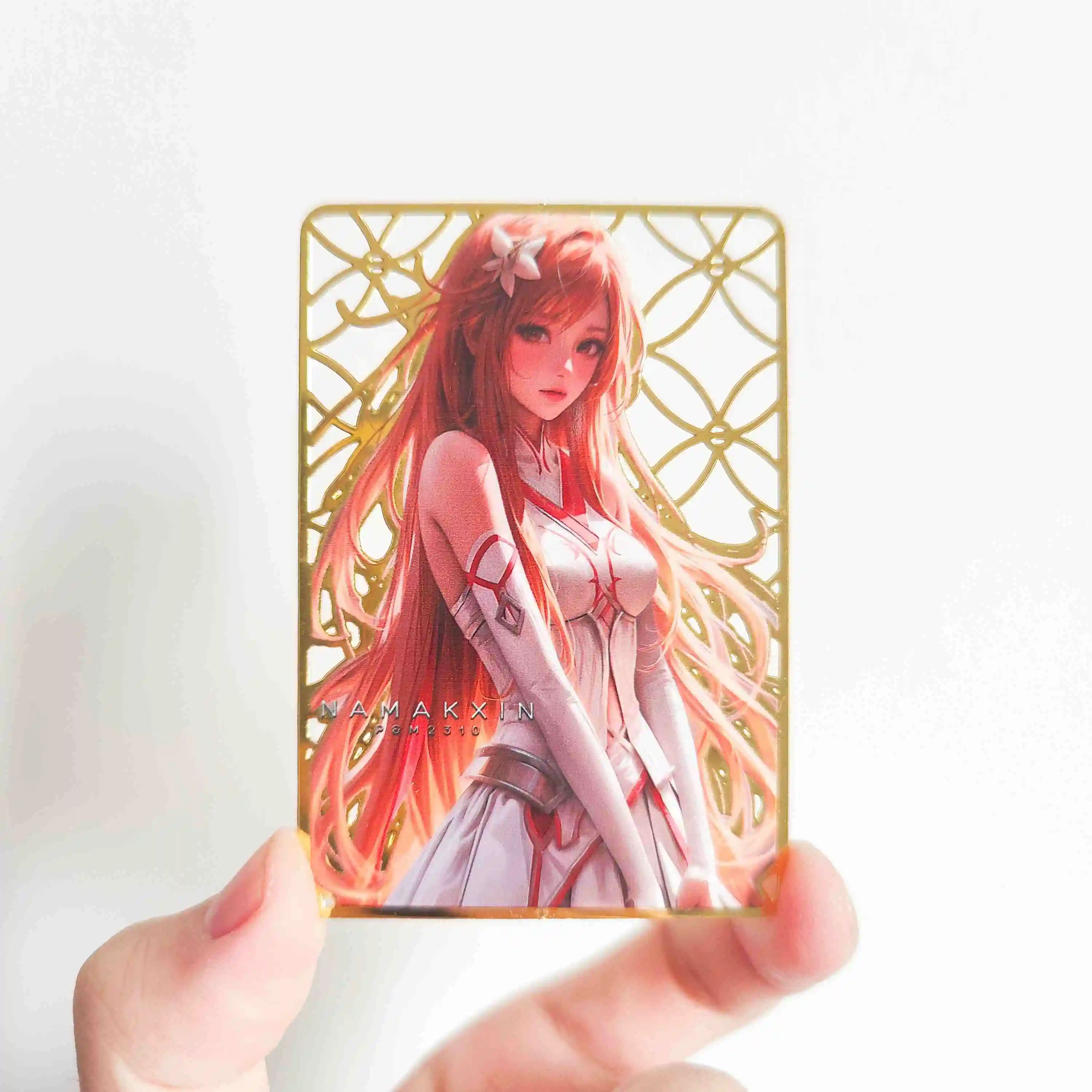 59X86Mm Diy Self Made Dark Magician Girl Metal Collectible Card Metal Bookmark Two-Dimensional Yuuki Asuna Anime Cards Gift Toys