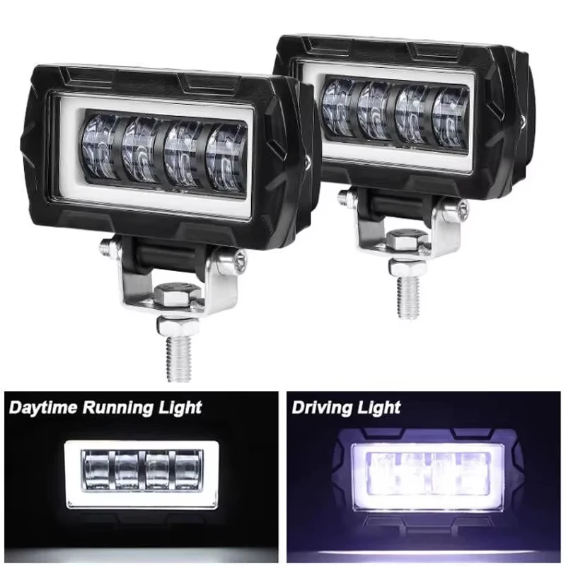 4 بوصة 7D مصباح ليد بار الطرق الوعرة 4x4 القيادة الضباب ضوء مصباح جيد الإضاءة العمل القرون 12 فولت 24 فولت ل جيب سيارة دراجة نارية شاحنة ATV SUV