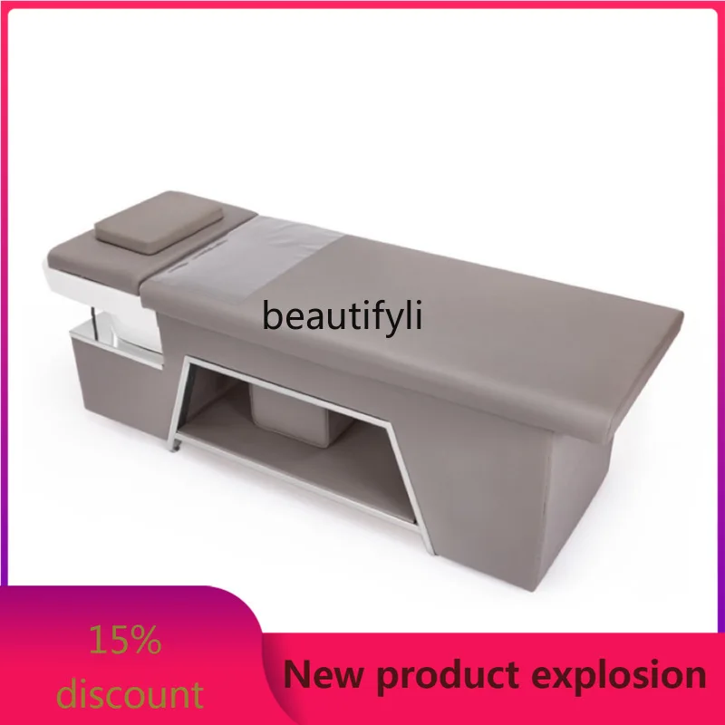 

zGBarber Shop Shampoo Chair Lying Completely with Fumigation Water Circulation Ceramic Hair Salon Massage Flushing Bed