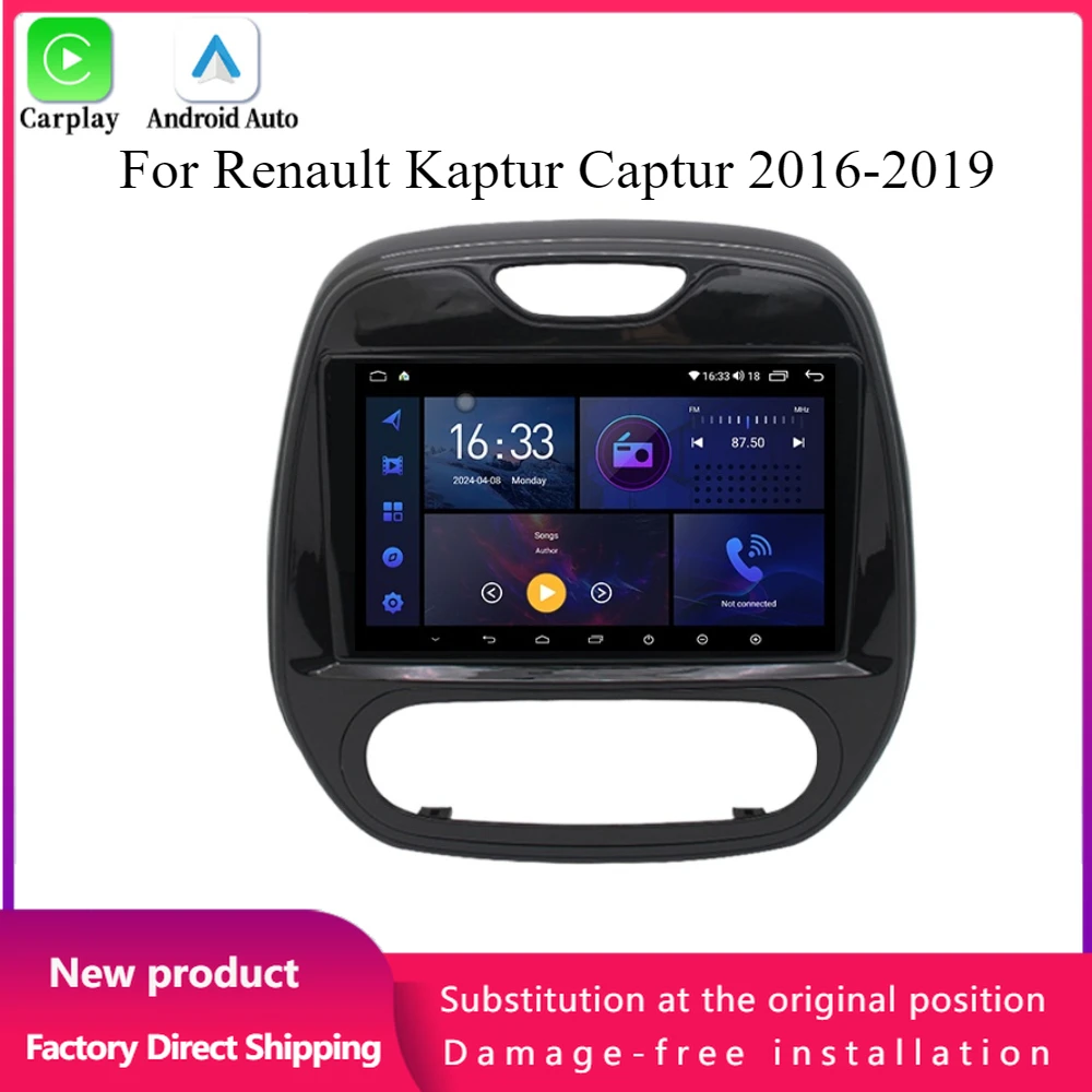 

Per Renault Kaptur Captur 2016-2019 Android 14 autoradio Multimedia 4G navigazione GPS Wireless Bluetooth CarPlay schermo Stereo