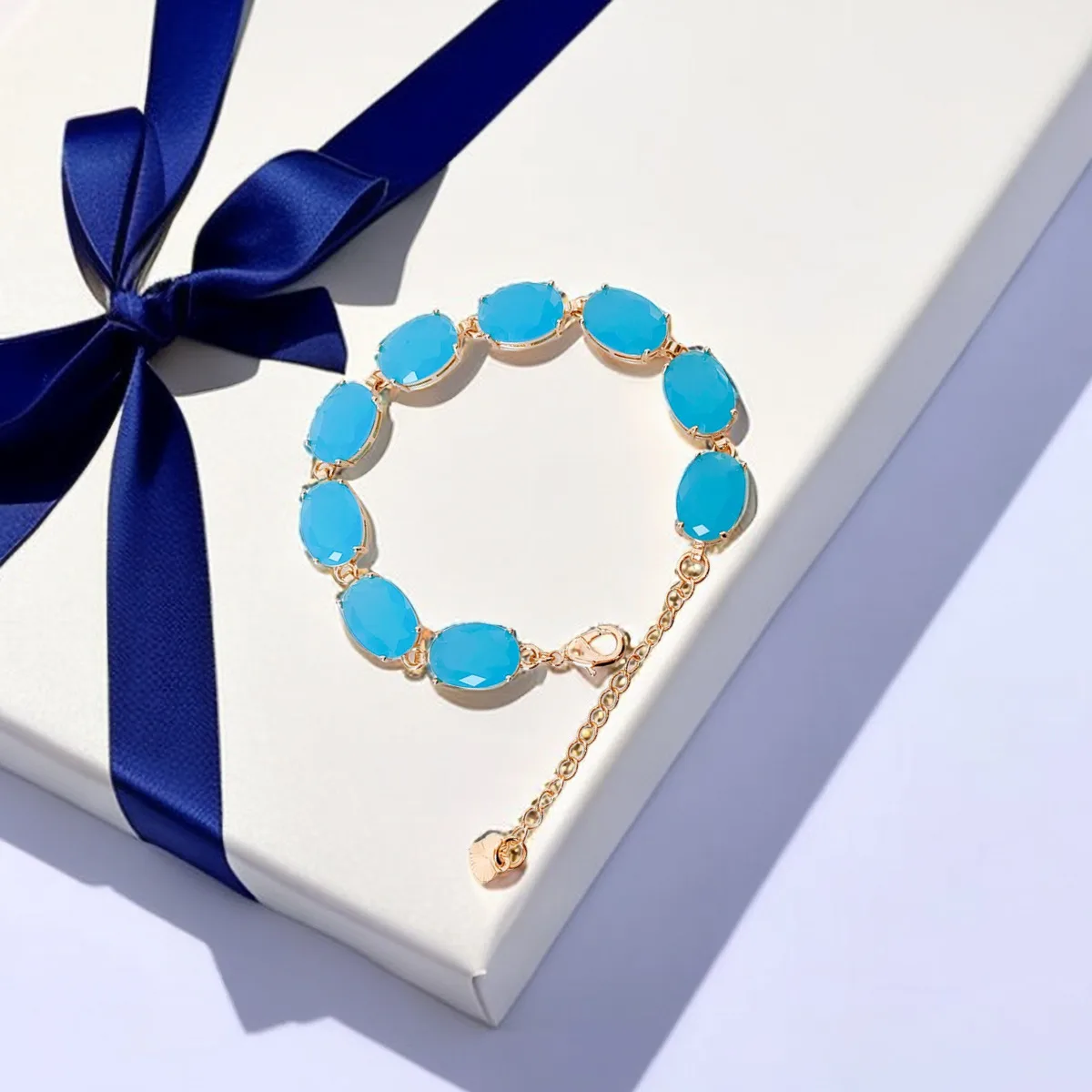 Paraiba-Kiefernstein, blauer Edelstein, ovales Kupfer-Damenarmband, elegante Mode, beliebte Armbänder für Liebhaber, Freunde, Frauen, Geschenke – Detail 4