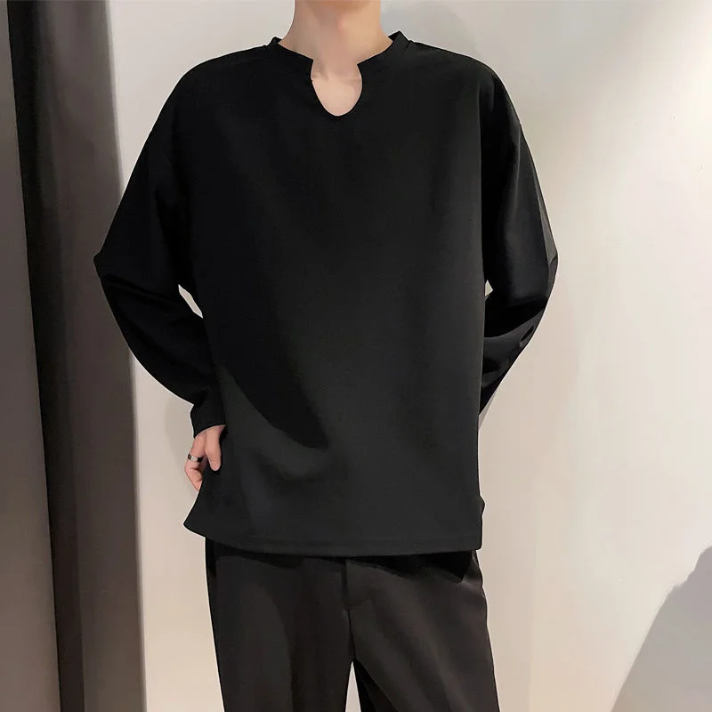 2022 Spring New Long Sleeve T-shirt Oversized Pullover Tops Casual Black White Loose fit Pullover Cloth 2A0582