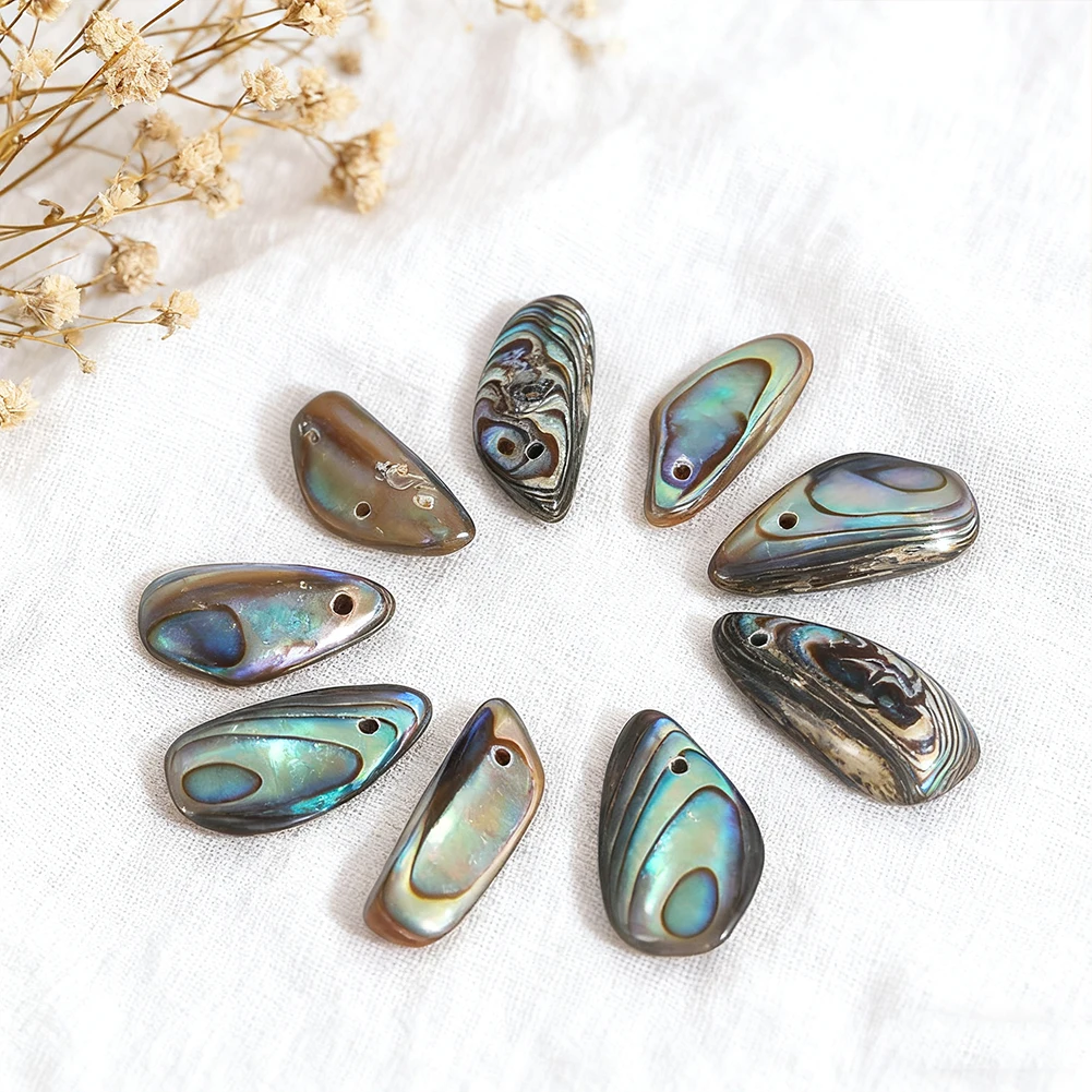 Jewelry Making New Zealand - 6pcs Natural Abalone Paua Shell Beads