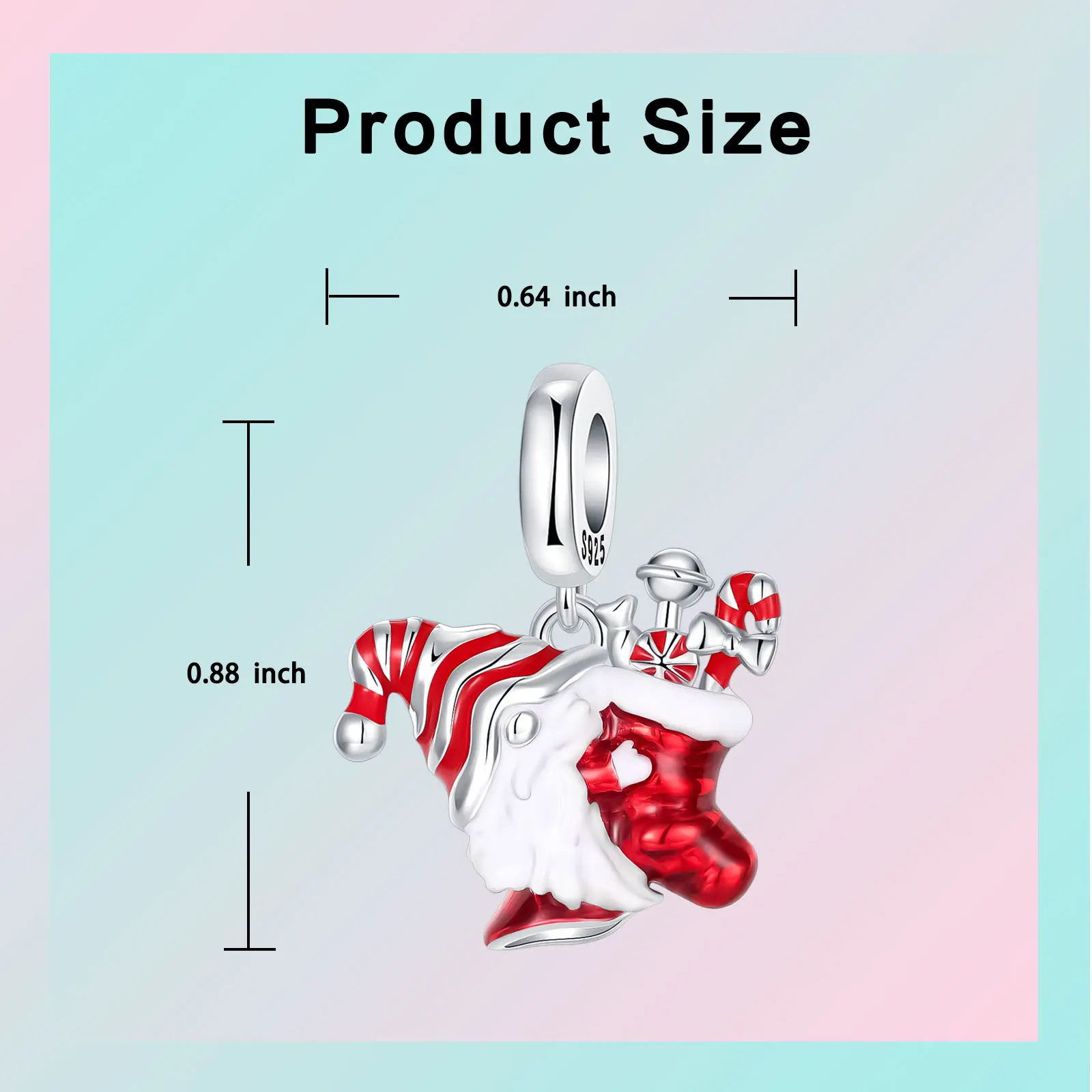 925 فضة سانتا كلوز عيد الميلاد تخزين قلادة سحر صالح الأصلي سحر أساور النساء DIY مجوهرات هدية #3