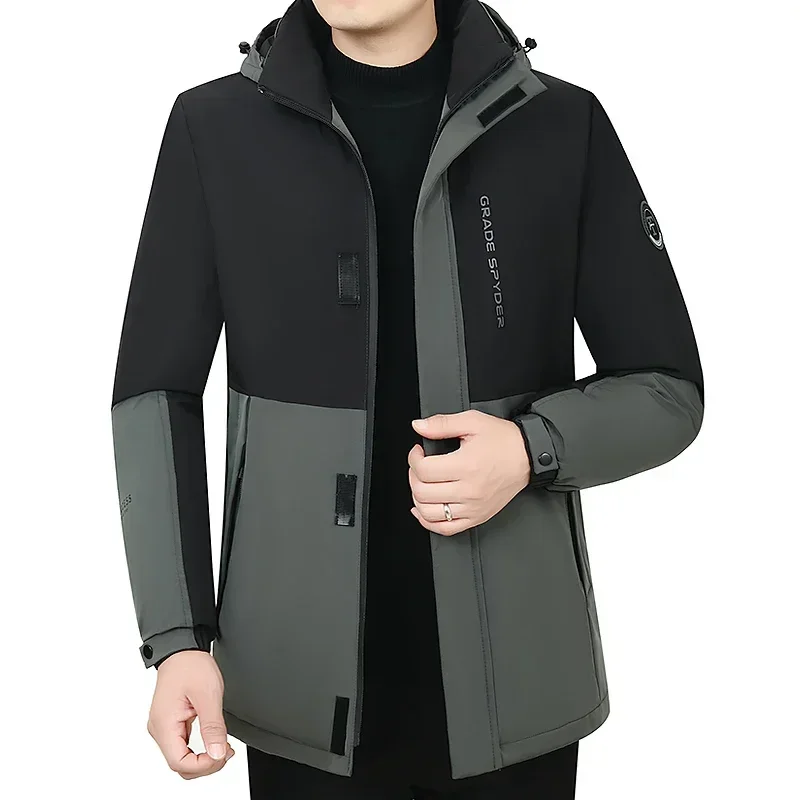 

Warm Waterproof Parkas New Mens Autumn Hooded Casual Winter Jacket Male Men Hat Parkas Jacket Coat Brand Windproof Outwear