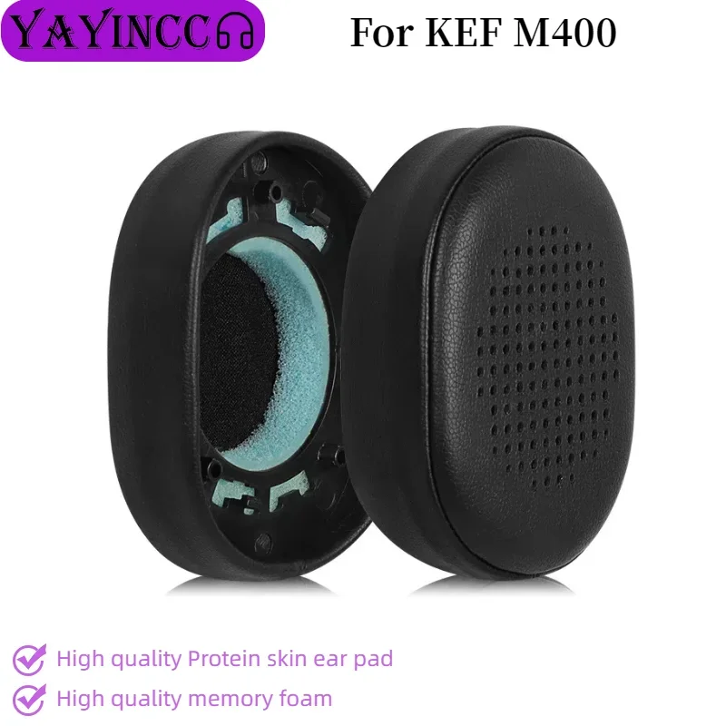 

New Arrivals Soft Foam Protein Leather Headphone Earpads Ear Pads With buckle Compatible For KEF M400 Headset Earmuff Earphone ，