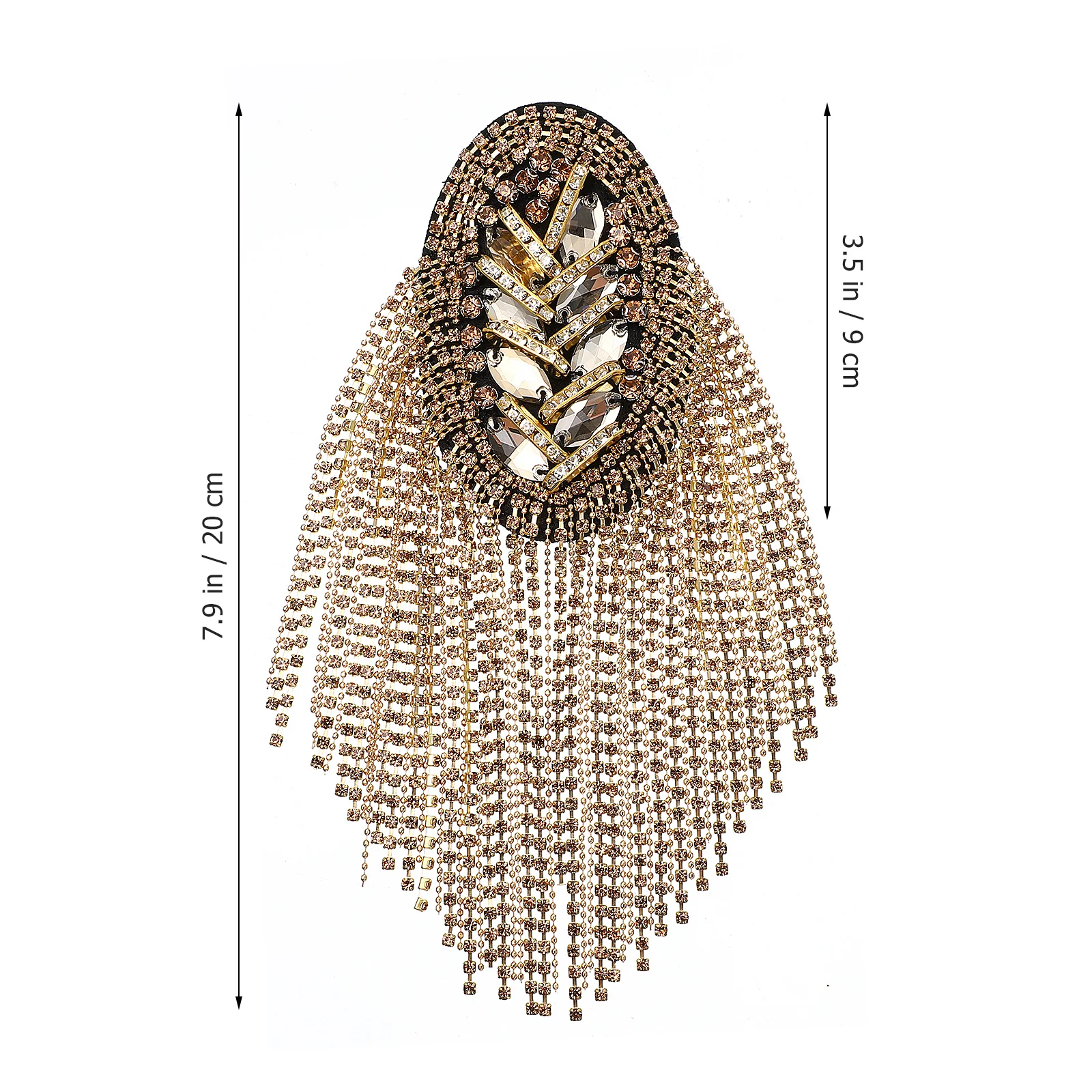 1 زوج حجر الراين شرابة الكتفية مجلس الزخرفية دعوى ملحق هامش الكتفية علامة لامعة للرجال النساء الحرف اليدوية #5