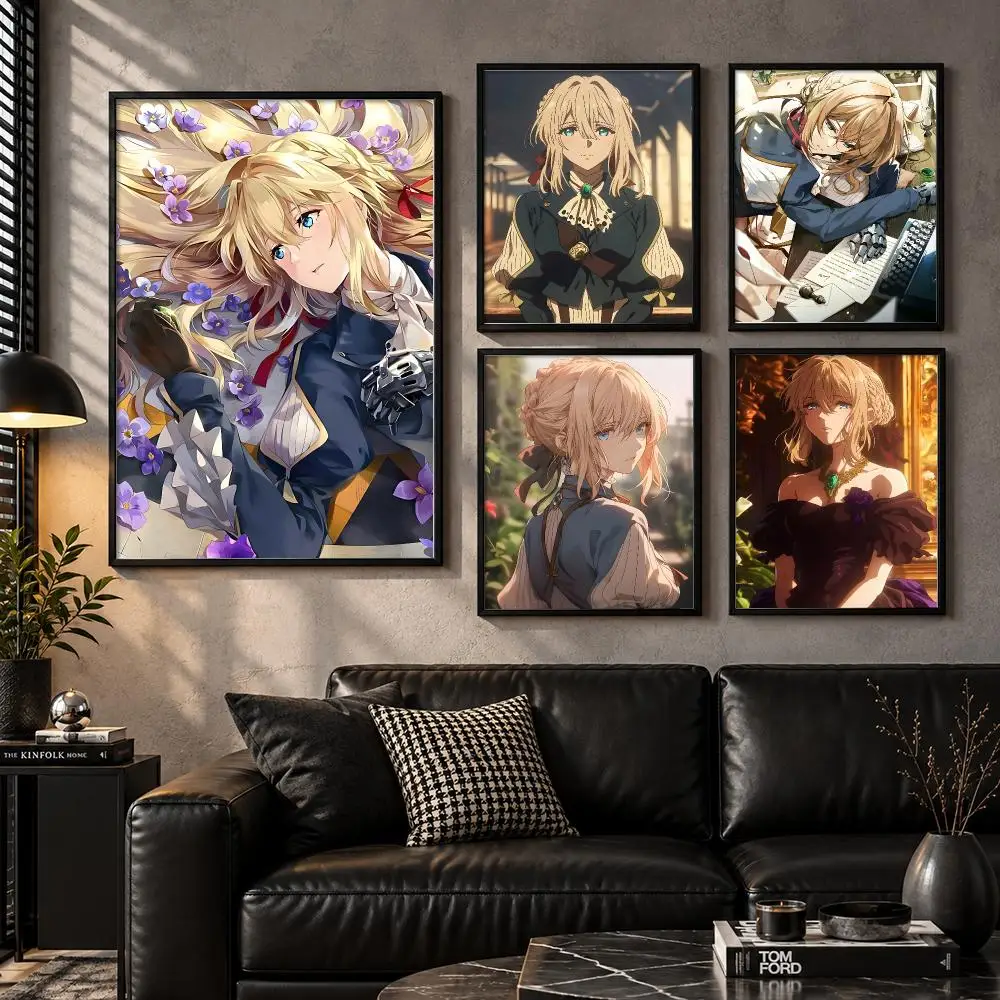 Violet Evergarden Heartfelt Letters Lyrical Fantasy Anime Drama Poster Aesthetic Unframed Wall Prints for Bedroom & Living Room