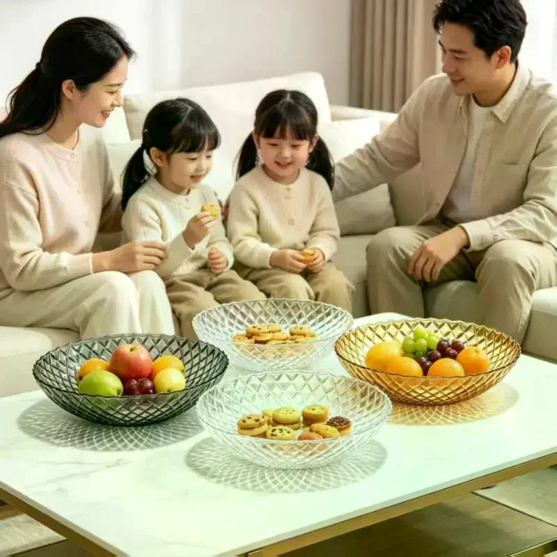 Exquisite Flower Shaped Transparent Fruit Plate: 1Pcs Plastic Dessert Salad Light Luxury Snack