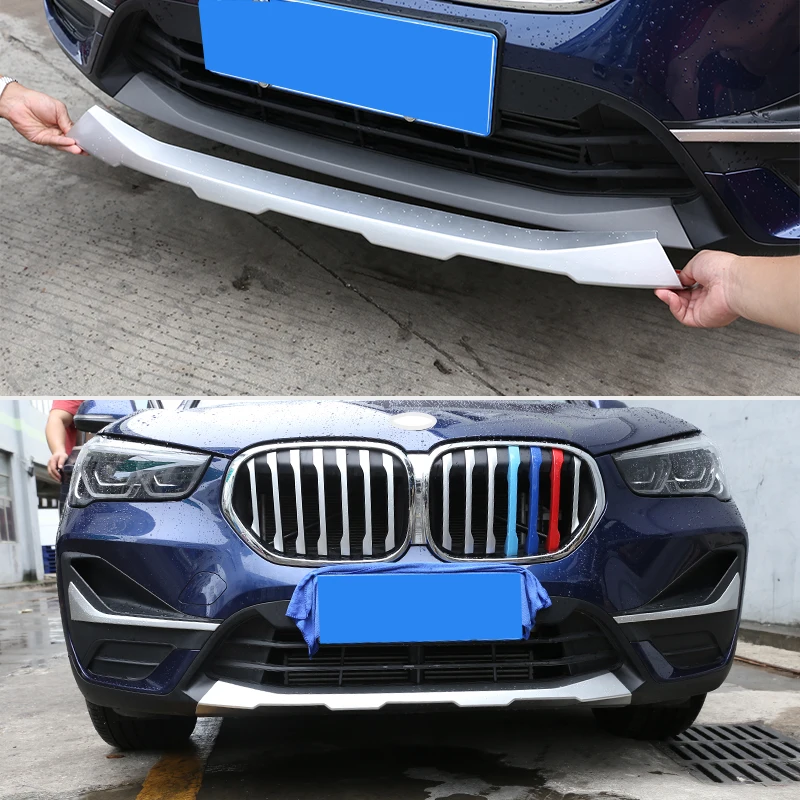 For BMW X1 F48 2020-2021 Car Accessories Modeling ABS Chrome Front + Rear Bumper Diffuser Protector Guard Skid Plate Trim