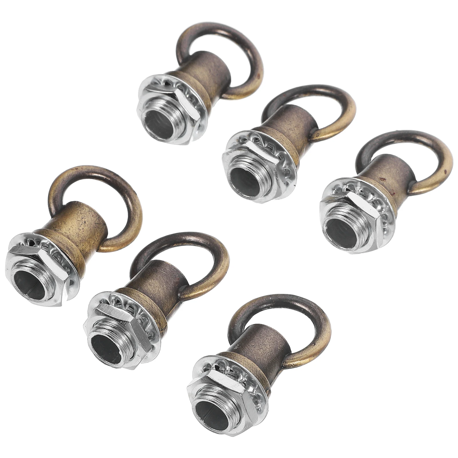 

6 Pcs M10 Threaded Hooks Lamp Parts Closed Design Ceiling Hooks for Hanging Light Fixture Full Nut Ancient Bronze Screw