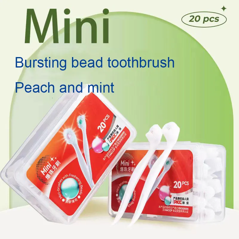 

20PCS Portable Travel Toothbrush Mini Exploded Bead Toothbrush Disposable Adult Cleaning Toothbrush Individually Packaged