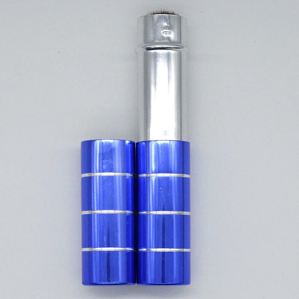 Brocha retráctil telescópica de maquillaje, brocha para colorete en polvo azul para cara, mejillas, maquillaje básico diario, sombra para uso en fiestas