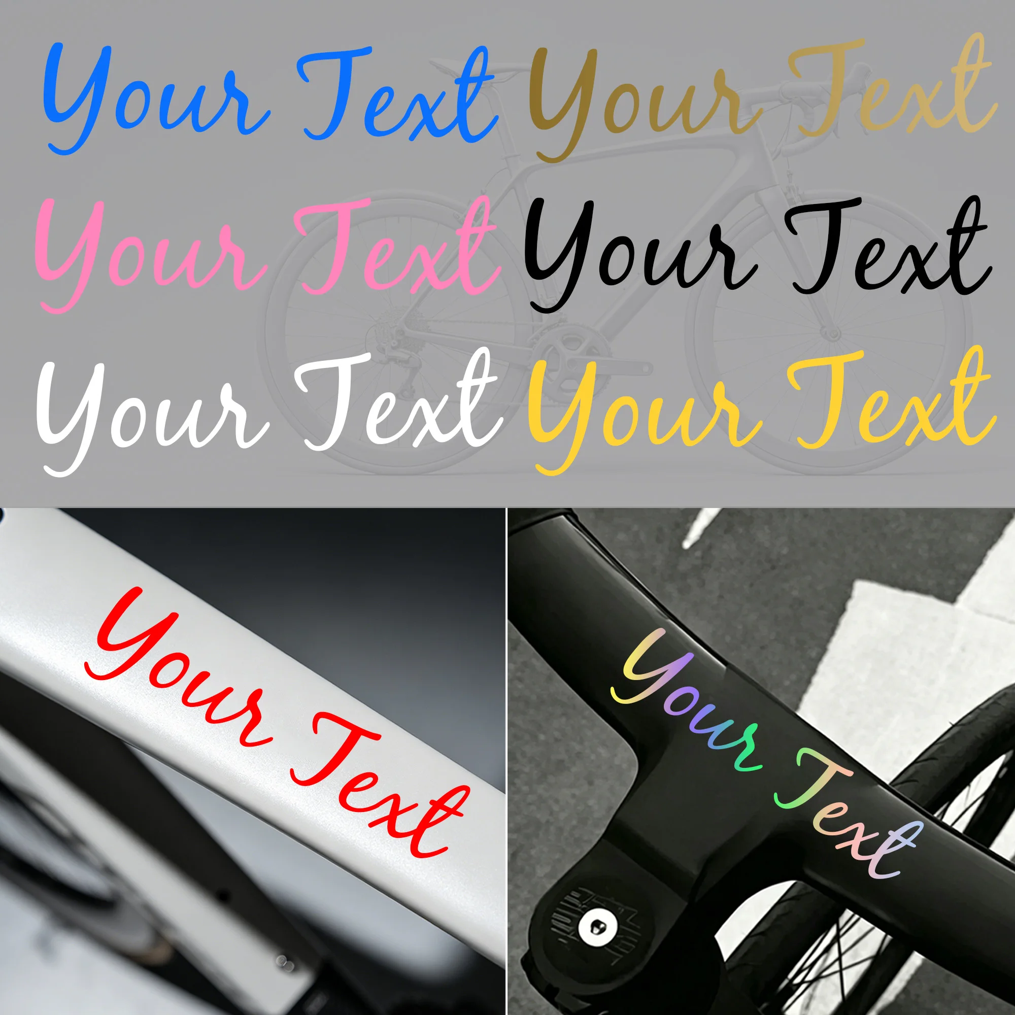 

1PC Custom Bicycle Frame Stickers Handwritten Font DIY MTB Bike Top Tube Motorcycle and Helmet Personalized Cycing Vinyl Decals