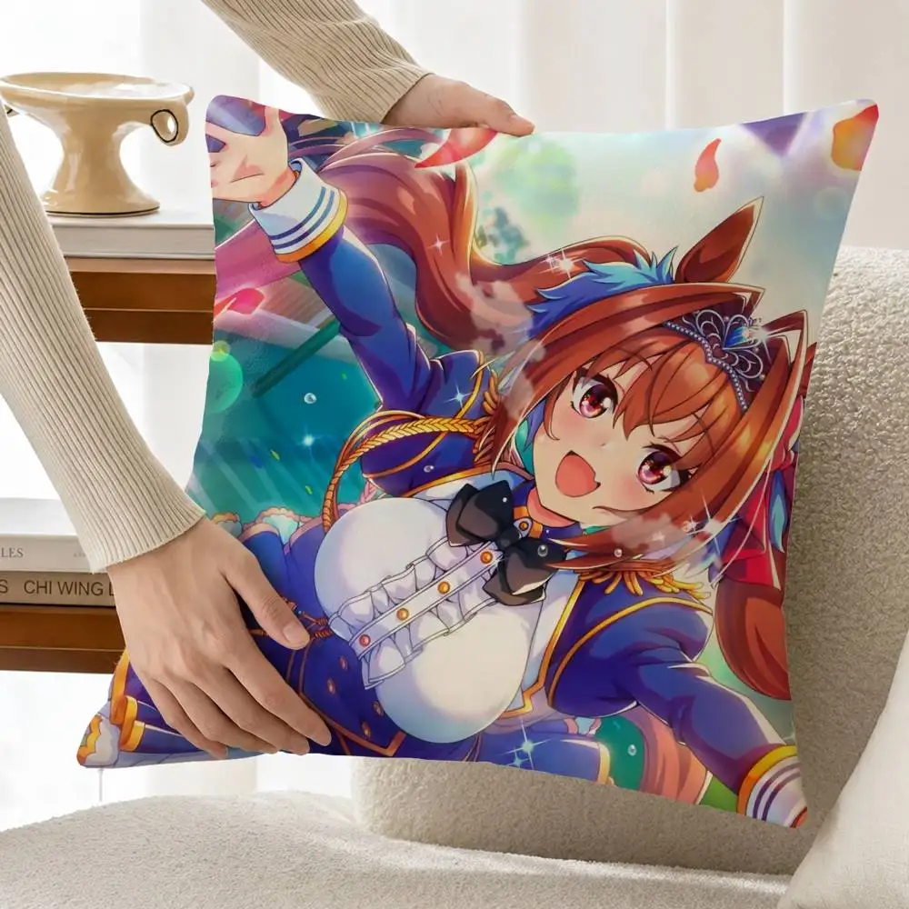 Umamusume-P-D D-Daiwa Scarlet Custom Double Sided Print Square Pillow Cushion Cover