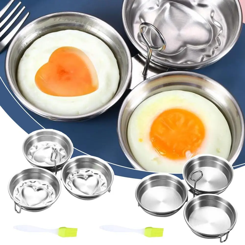 Poached Egg Mold 304 Stainless Steel Heart Fried Steamed Round Egg Breakfast Poached Model Tool Egg N4T3