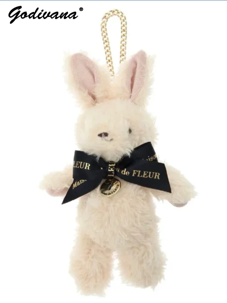 

Japanese Style Cute Plush Doll 7th Anniversary Cartoon Rabbit Pattern Bag Charm Key Chain Girl Women's Handbag Pendant