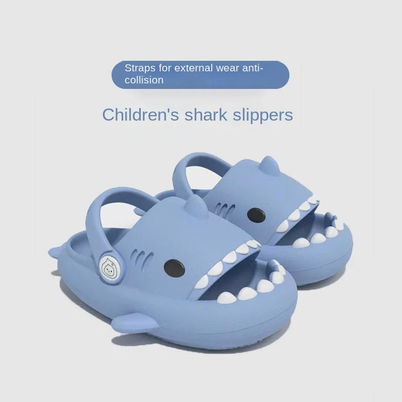 Shark children's slippers summer wear anti-collision boy cartoon cute non-slip cool slippers children's baby hole shoes women