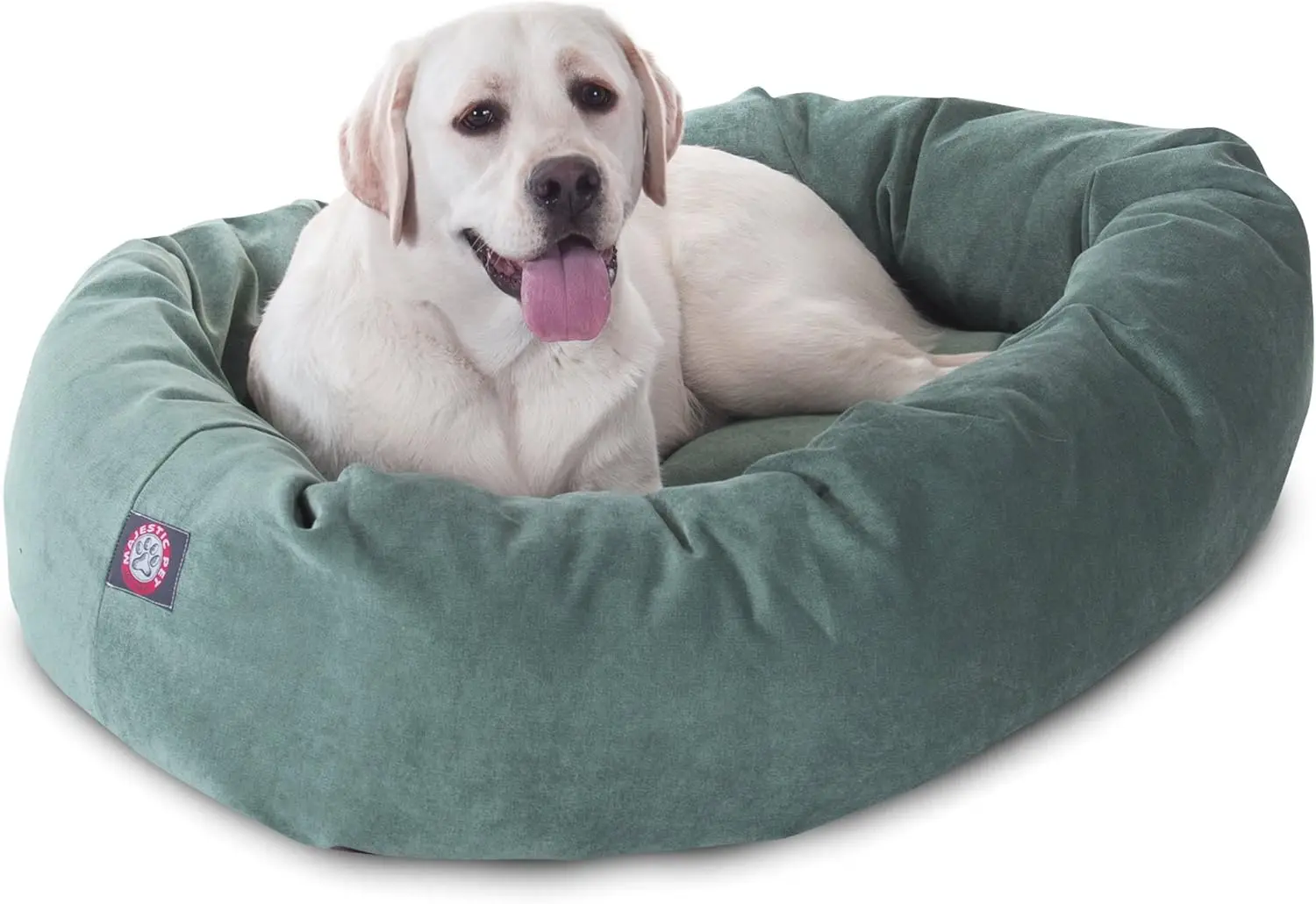 

40 H Micro Velvet Calming Dog Bed Washable – Cozy Soft Round Dog Bed With Spine For Head Support - Fluffy Donut Dog Bed 40X29X9