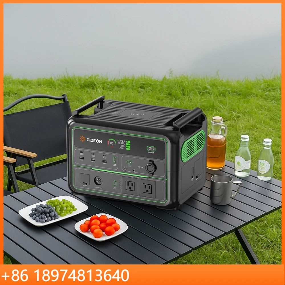 

LiFePO4 Battery 1200W Portable Solar Power Station Outdoor Camping Home Solar Generator With Wireless Charging