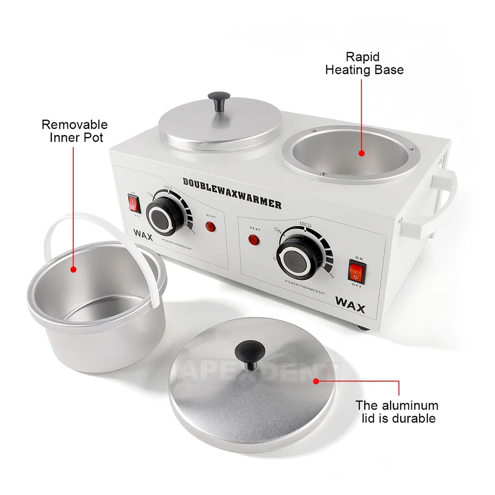 500CC Double Pot Wax Melting Machine Multifunction Temperature Adjustment Wax Warmer For Hair Removal Paraffin