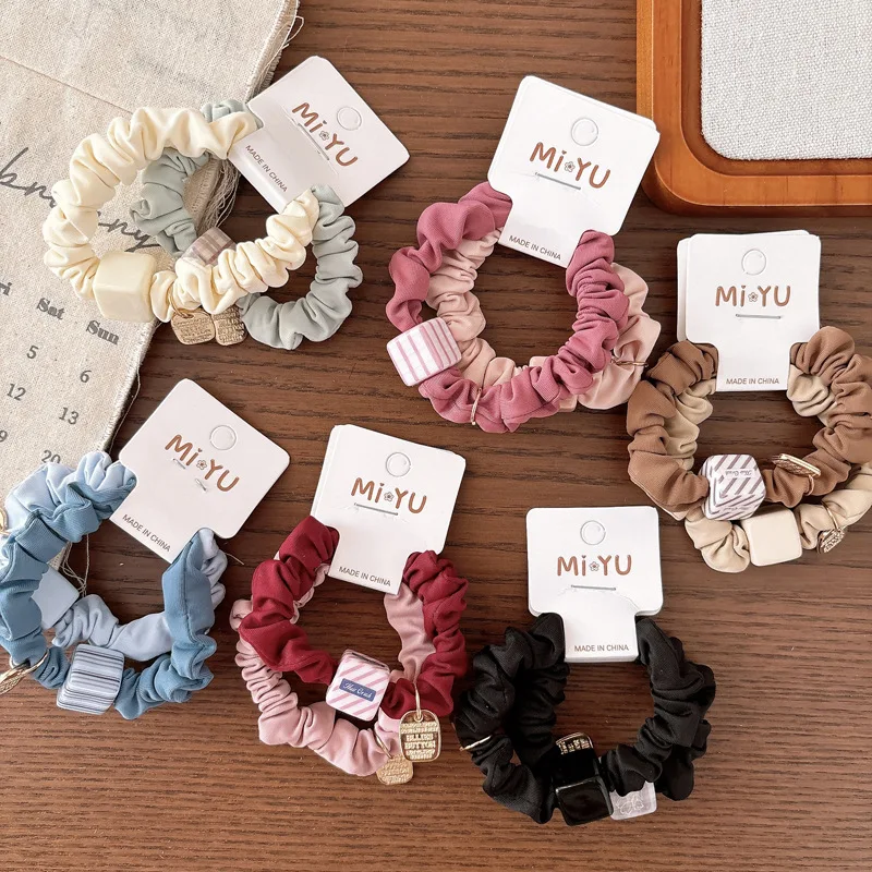 Резинки для волос в консервативном стиле, корейский стиль, омбре с бантом, как нежная резинка для волос для женщин и девочек, милые аксессуары для волос без повреждений