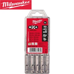 MILWAUKEE 4932352835 SDS+ PLUS MX4 Durable Hard Alloy Cutting Head DRILL BIT SET X5 PCS