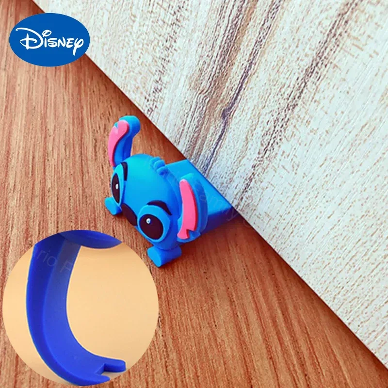 Disney Stitch-Tope de puerta de silicona, bloque absorbente de golpes reutilizable, Tope de puerta de cuña, tope de manija de puerta, tope anticolisión para el hogar