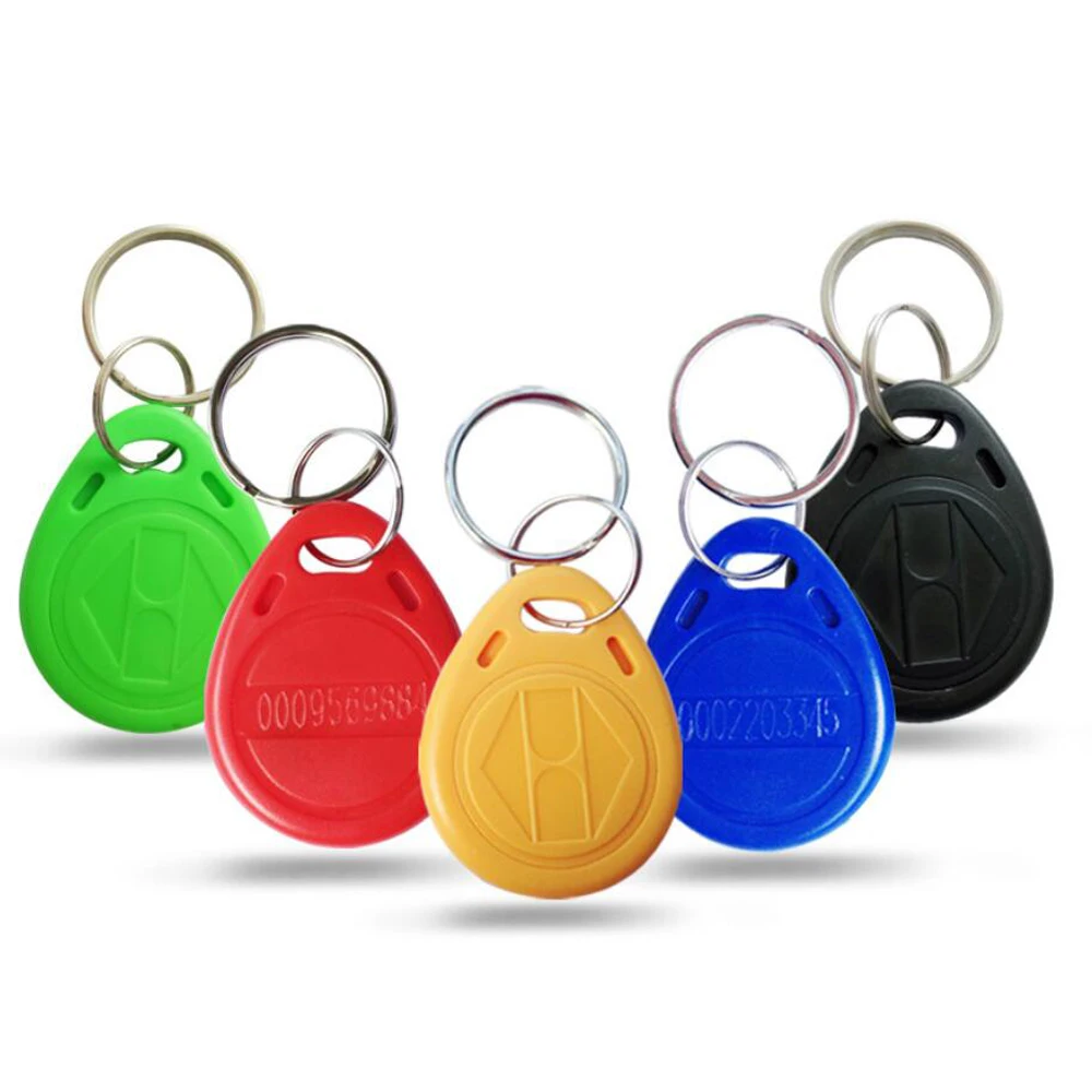 100pcs/Lot 125khz RFID Keychain Stickers Card Tag ID Keyfob TK4100 Door Entry Access Control EM KeyChain Token