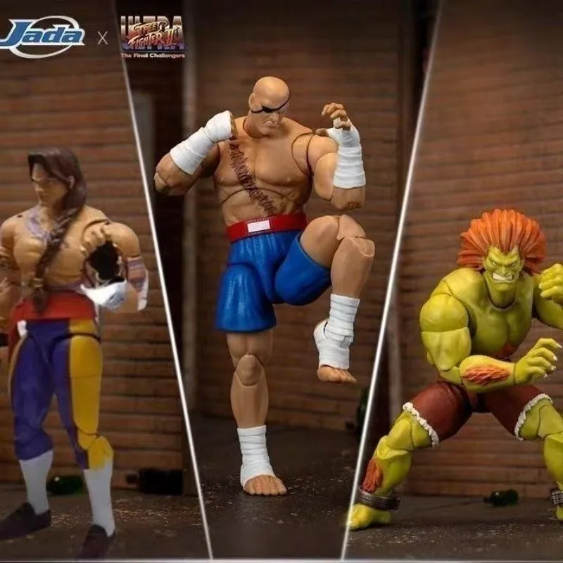 Jada Toys Street Fighter Blanka Akuma Balrog Sumo Honda Sagat Vega Wave 4 1/12 Figura de Acción de Anime Coleccionable