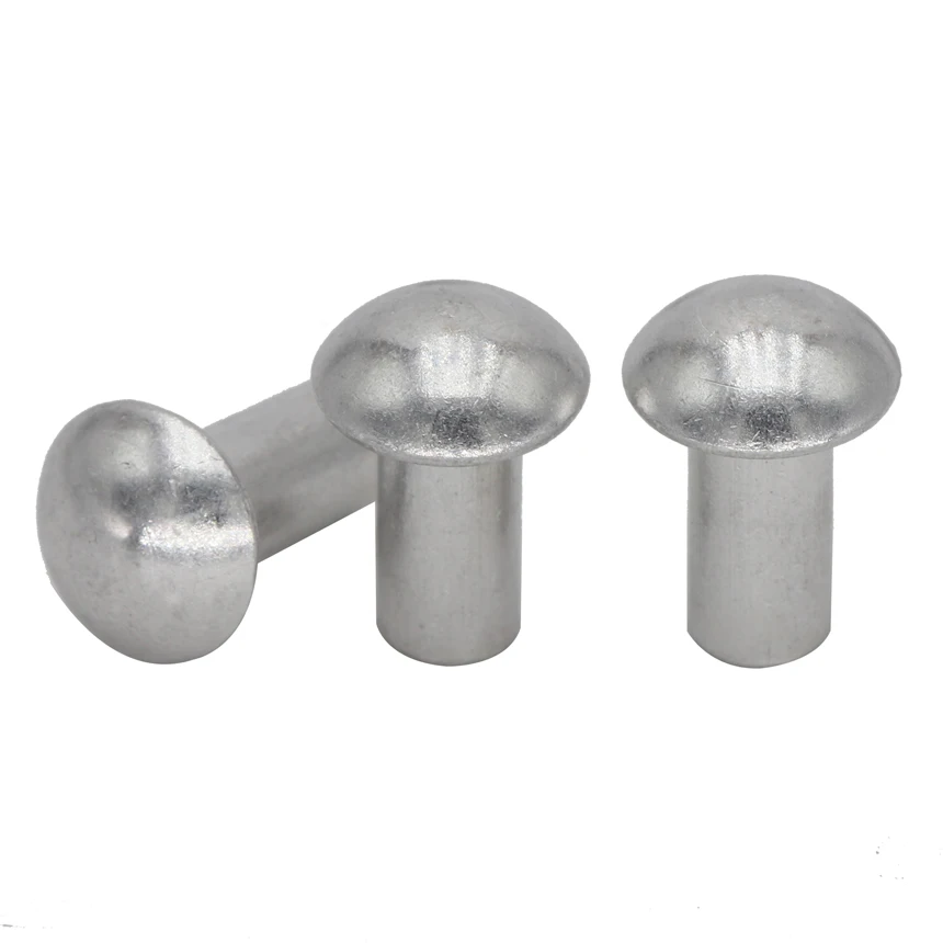 

100pcs M5 M5*25 M5x25 Silver Tone GB867 DIN660 Aluminium Cap AL Aluminum Half Round Pan Head Solid Rivet