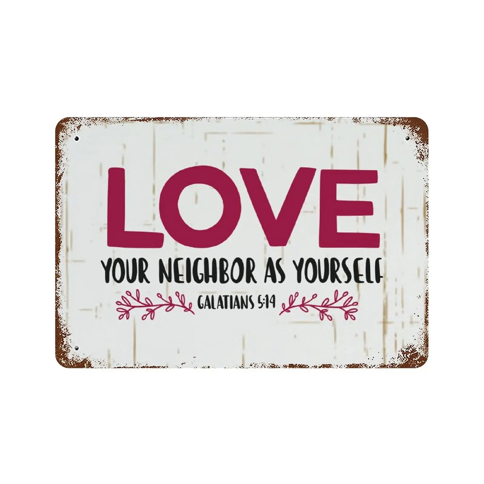 Love Your Neighbor As Yourself Metal Sign Verses Metal Plate Vintage Religious Faith Tin Signs Wall Art Wall Decor For Kitchen H