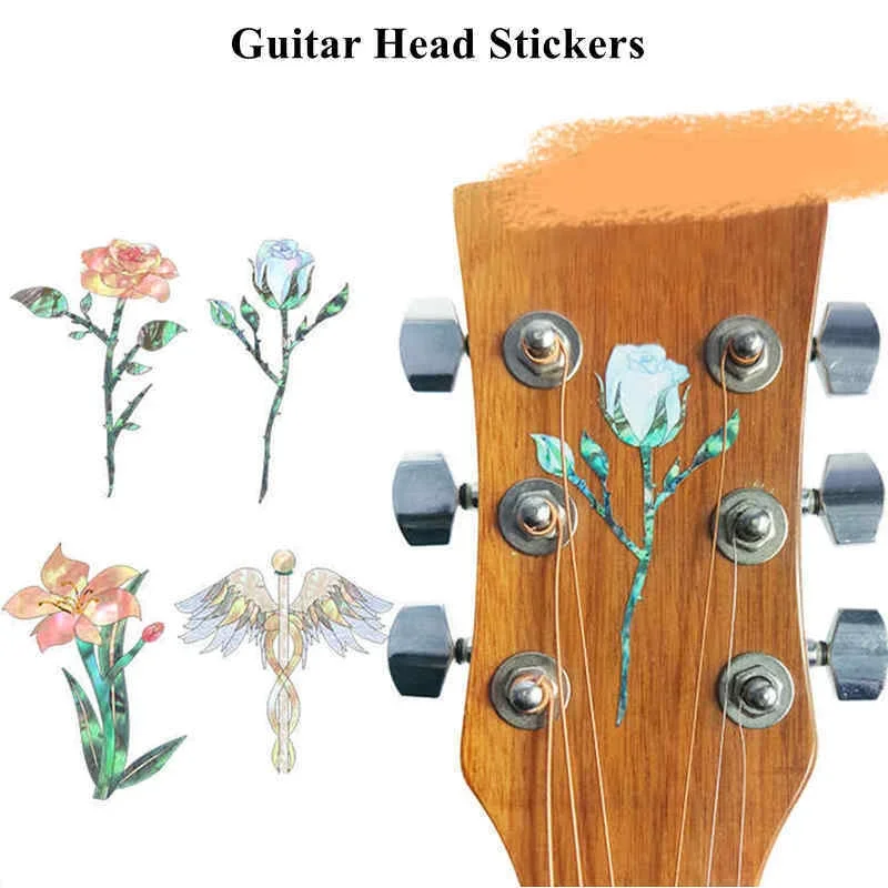 Electric Guitar Body Decals Sticker Cute Cartoon Funny PVC Guitar Head Stickers Ukulele Bass Guitar Accessories Inlay Sticker