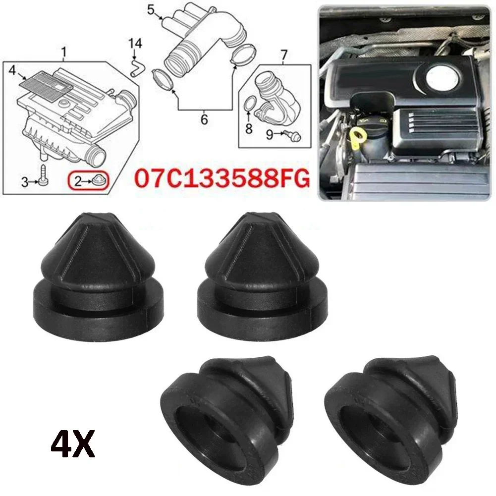 4Pcs Car Rubber Air Filter Housing Shell Grommet Engine Cover Buffer Bush  Air Intake Filter Grommet Buffer Cushion