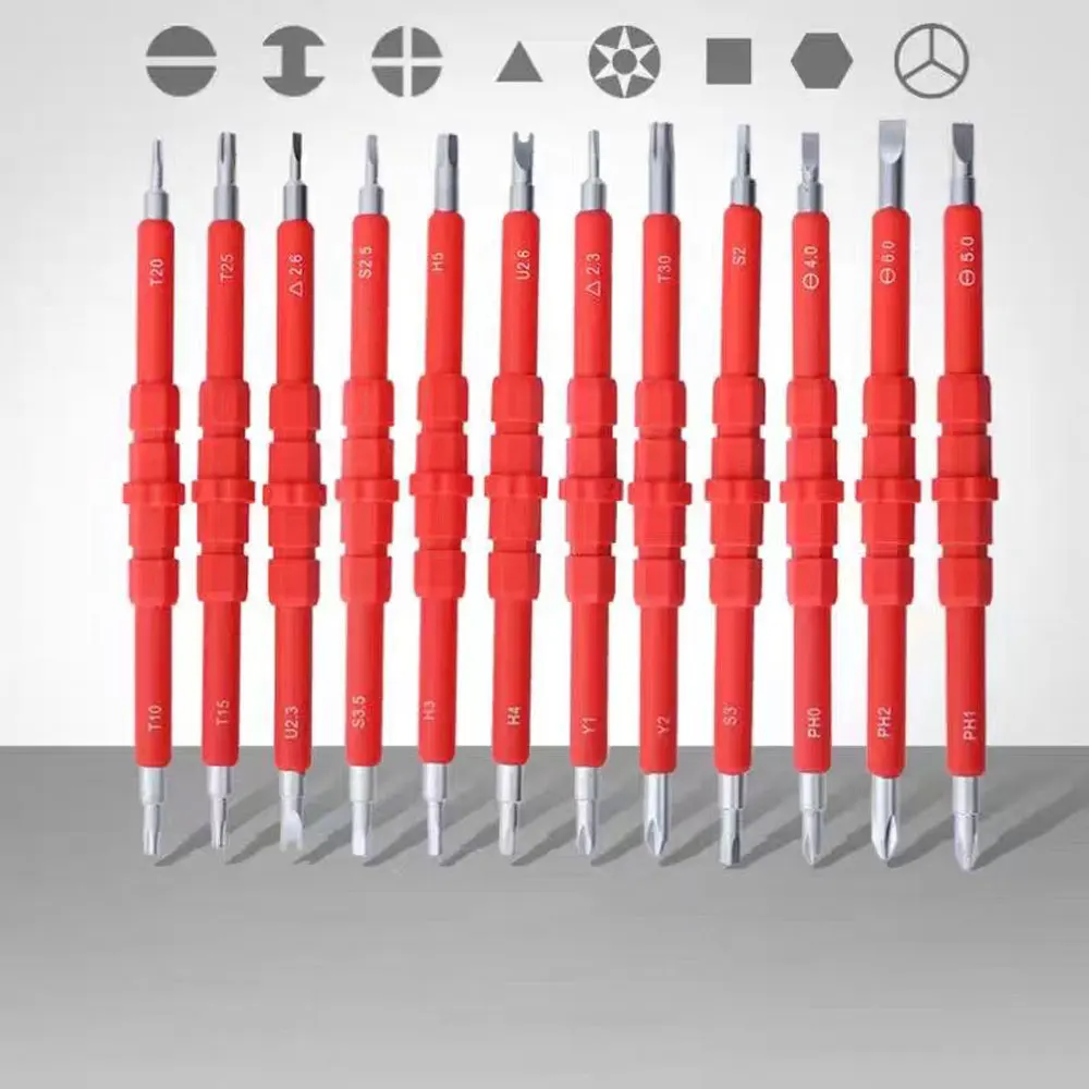 Prodrill 1000V Prodrill-Insulated Electrician Screwdriver Set Strong Magnetic Bit with Handle Slotted Torx Hex Square