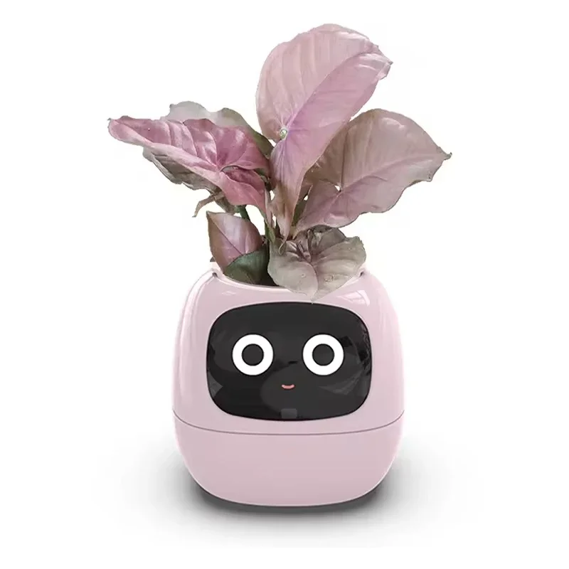 Automatic Water Absorbing Flower Pot Plastic Resin Circular USB Rechargeable Indoor Plant Potted Plants