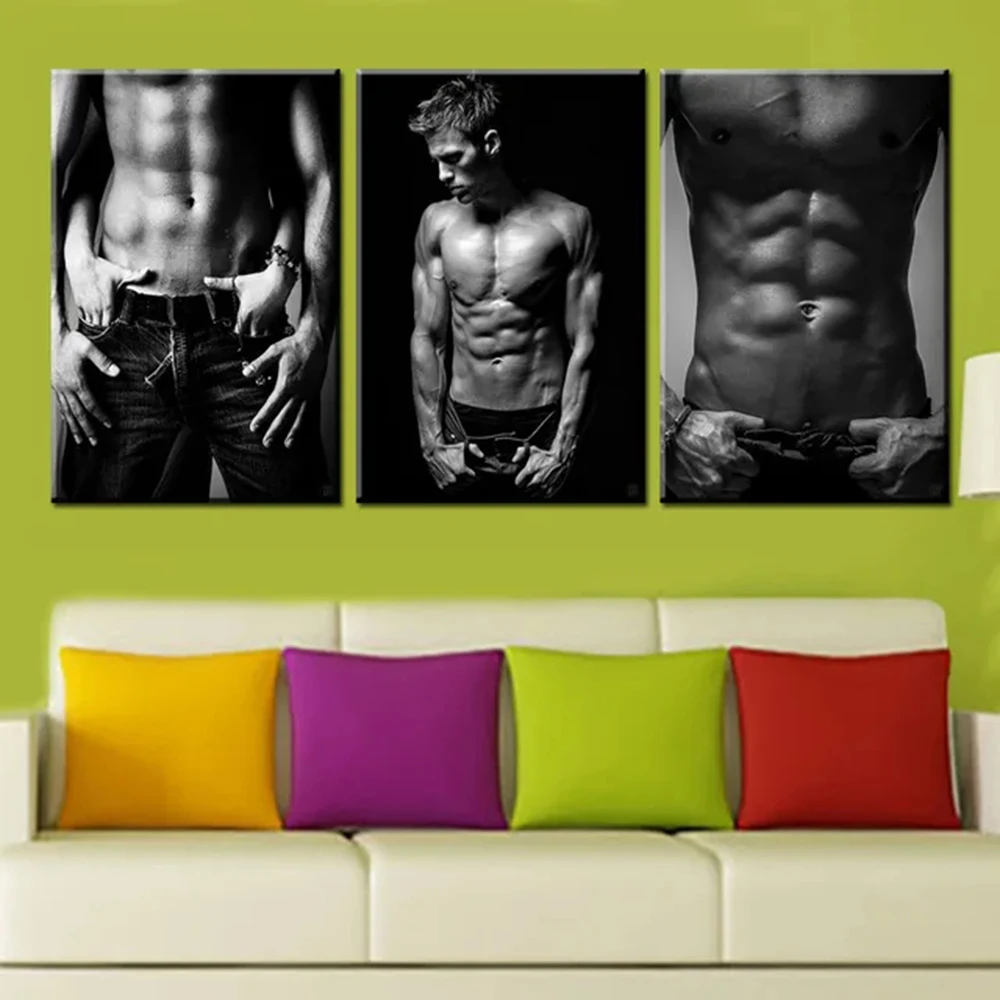 Diy Diamond Painting 3pcs Sexy Men Muscle Portrait Triptych 5D Full Rhinestones Diamond Mosaic Embroidery Wall Art