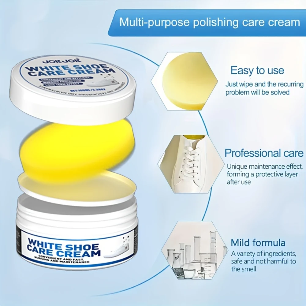 Krim Pemoles Sepatu yang Mudah Digunakan, Cocok untuk Pembaruan dan Perawatan Sepatu Umum, Bertindak Cepat dengan Spons Terpasang